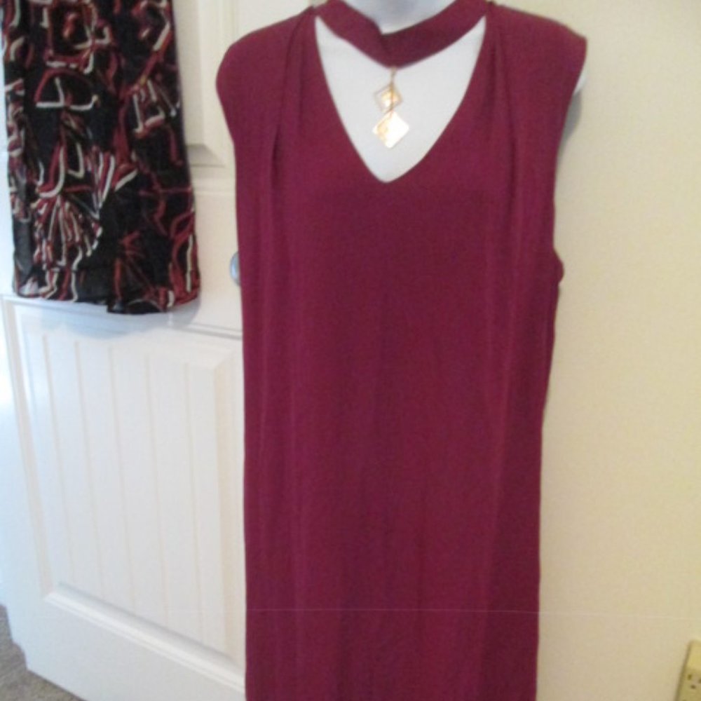 LUXOLOGY DARK ORCHID Keyhole P/O Sleeveless Shift Dress size XL NWT